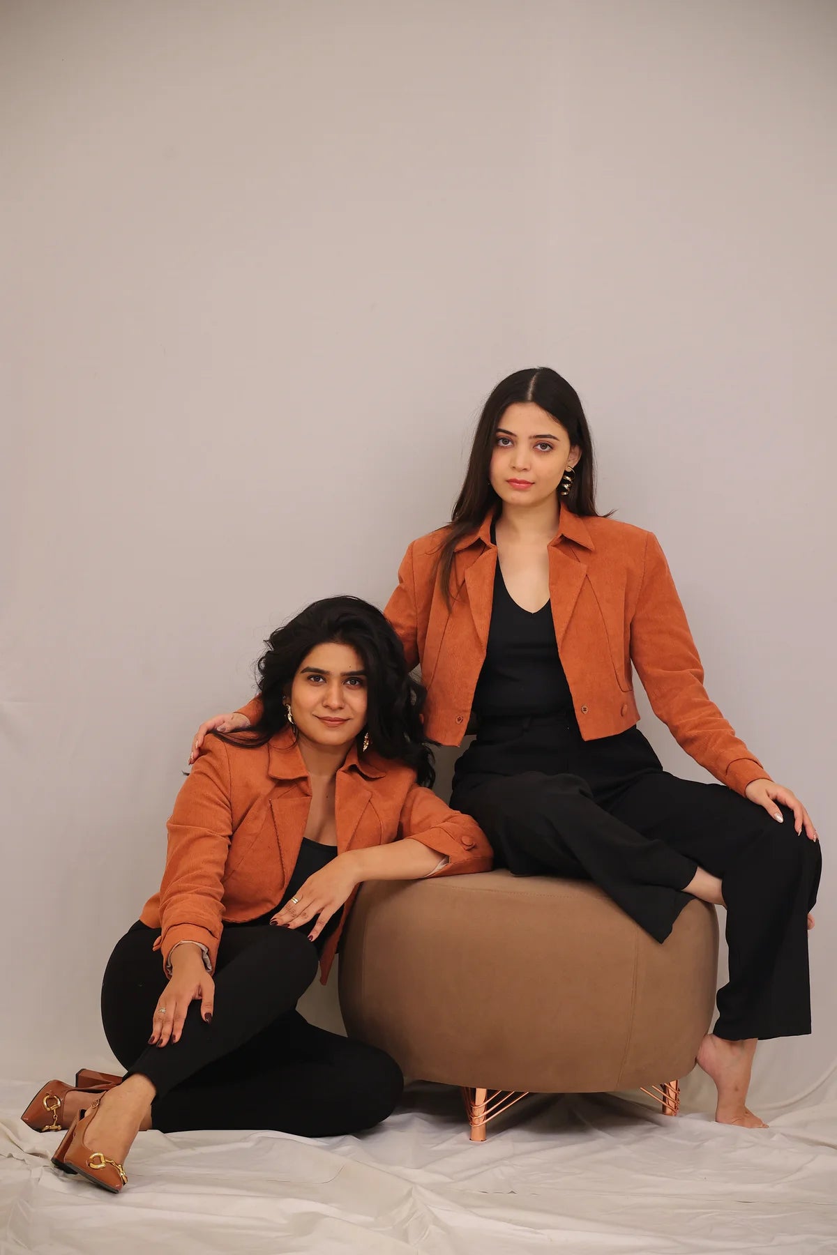 Terracotta Muse – Cropped Corduroy Blazer
