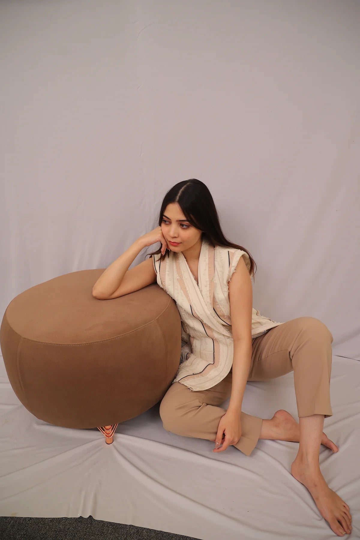 The Fringe Stripe Waistcoat – Desert Dune